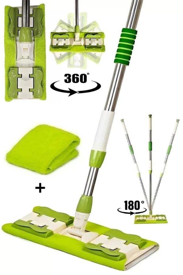 Or?j?nal ( 1 Adet Yedek Bez Hediyeli ) Yer Mopu Fayans Duvar Y?zey Temizlik Mikrofiber Mandall?