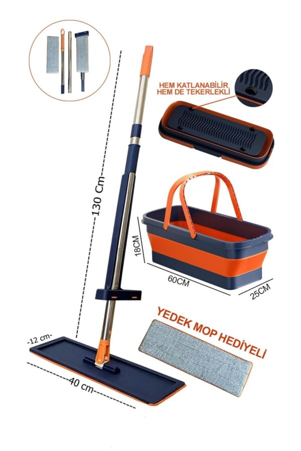 Sihirli Mikrofiber Ba?l?kl? Girintili Y?zey Dip K??e Raf Temizleme Mop